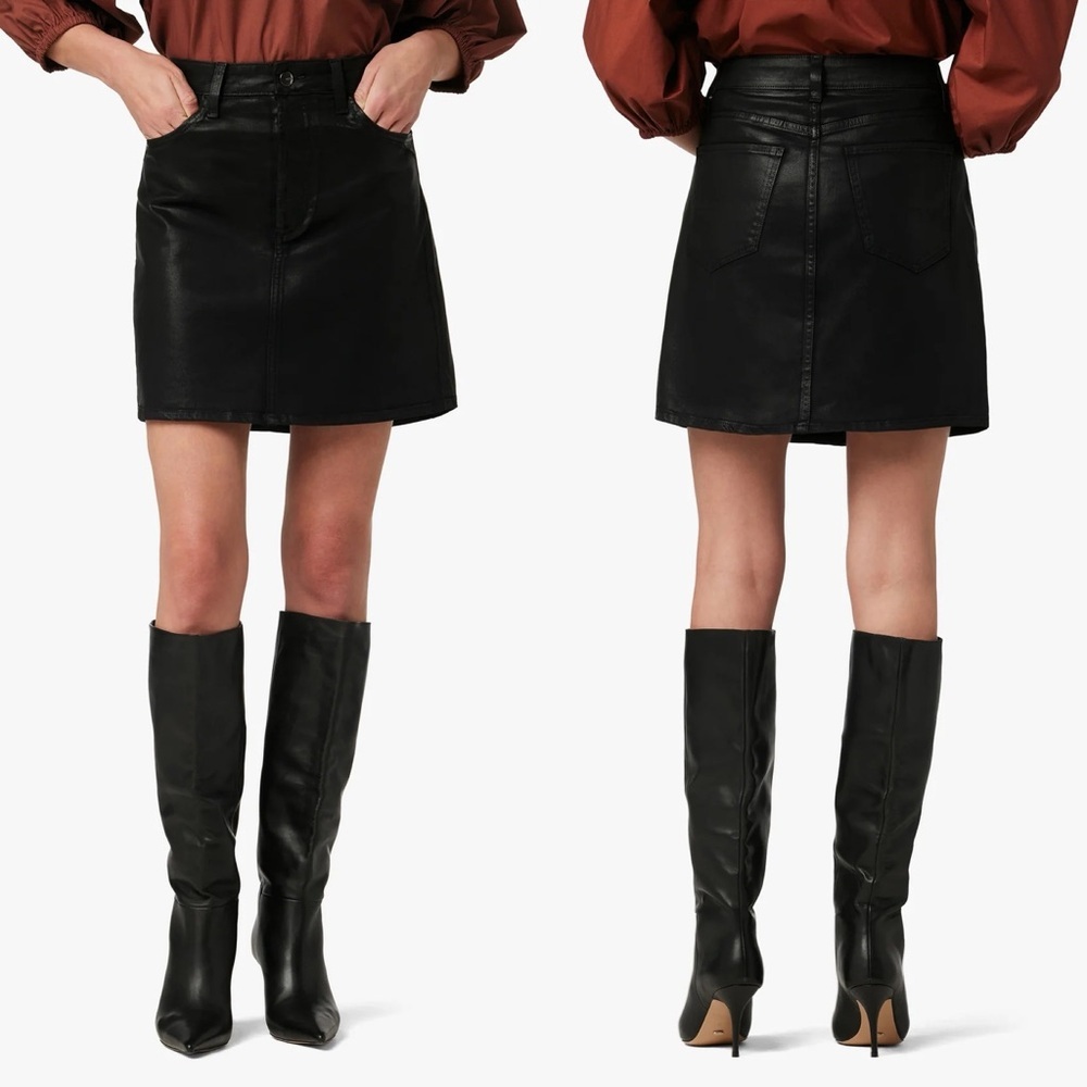 Joe’s Jeans Black Sheen The Jessica Mini Skirt 32